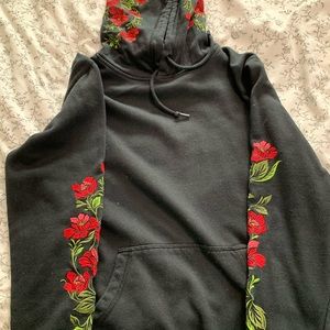 Floral black hoodie